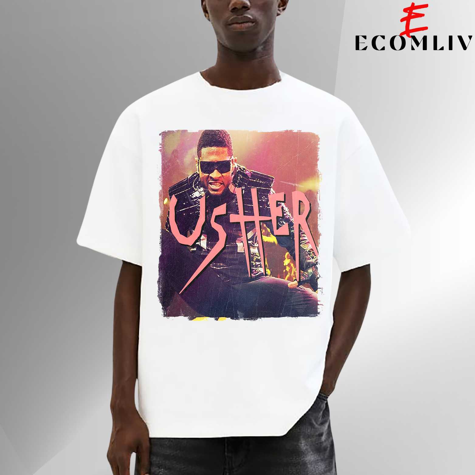Usher Vintage T Shirt, Concert Merch Tee, Unisex Streetwear